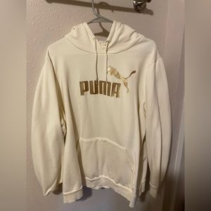 Woman’s Puma Crème & Gold Logo Hoodie